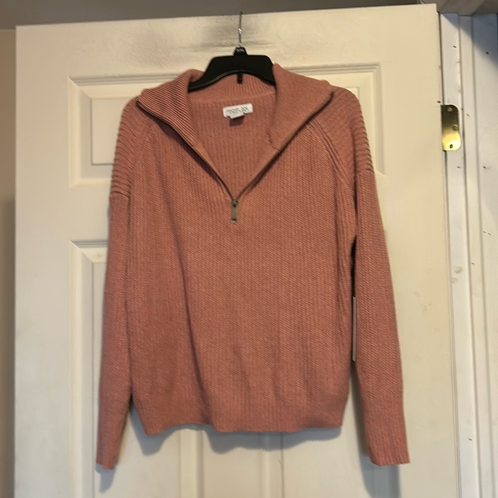 Rachel Zoe Pink Zip Up Sweater Size Small